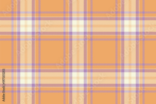 Gentleman texture vector textile, endless background seamless check. Marriage tartan pattern fabric plaid in orange and beige colors.