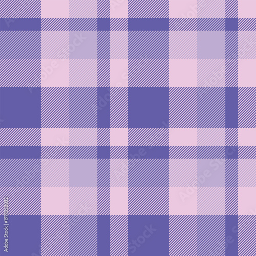 1960s tartan textile texture, male pattern fabric check. Sexy background vector plaid seamless in light and indigo colors.