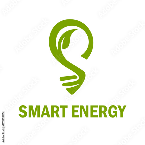 Minimalist Smart Energy Eco Bulb Logo Concept