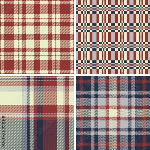 Vintage-inspired Scottish tartan pattern pack. Vector designs perfect for heritage fashion, craft projects, home decor, and digital backgrounds.