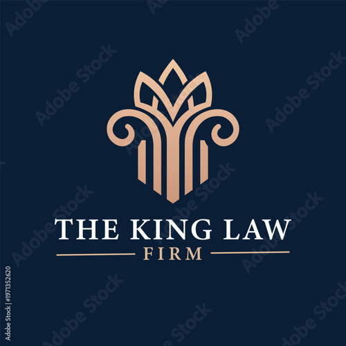 Luxury Royal Law Firm Logo Elegant Legal Justice Emblem Vector