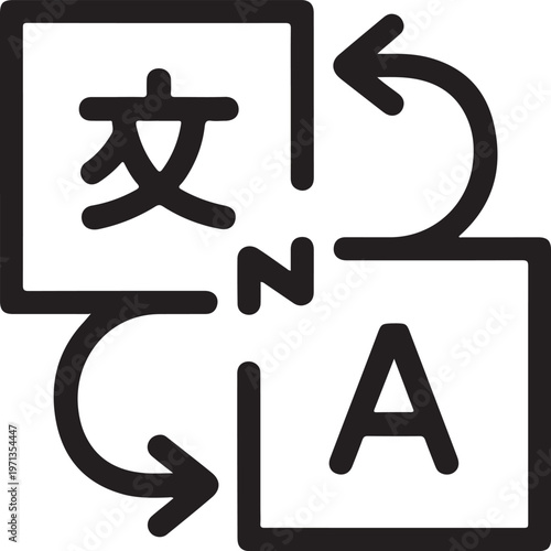 translation symbol language switch chinese character and letter a