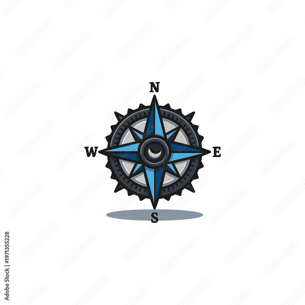 Obraz premium Compass Rose Logo – Navigation, Direction and Travel Icon