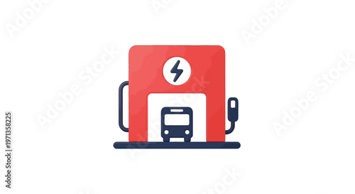 Electric Vehicle Charging Station Logo.