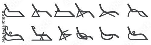 Set of Deck Chair vector illustration
