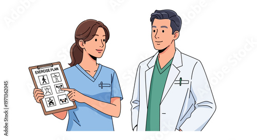 Doctor and nurse in medical setting.