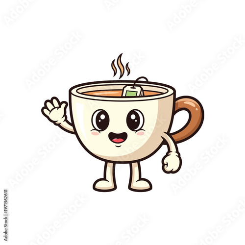 Cute Cartoon Tea Cup Character