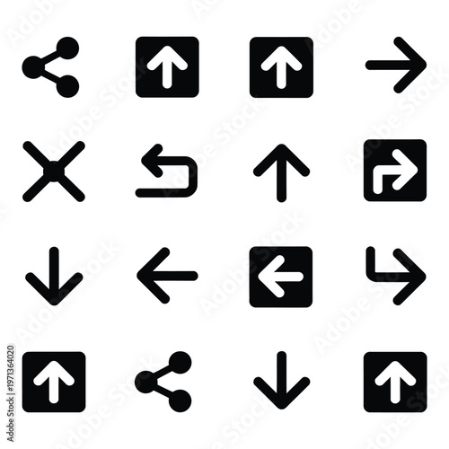 Modern set of eye icons depicting vision, sight, and privacy concepts