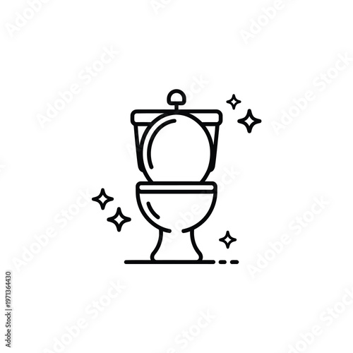 Vector of a clean toilet bowl with sparkles indicating cleanliness