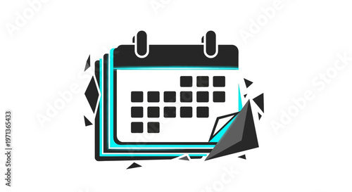 Abstract Calendar Icon with Geometric Shapes