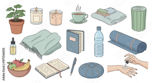 Self care and wellness items.