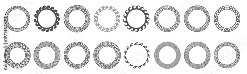 circle greek frames round meander borders decoration