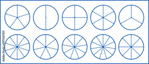 circle segments collection pie diagrams set round sections 