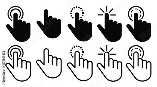 clickable cursor icon clicking hand pointing