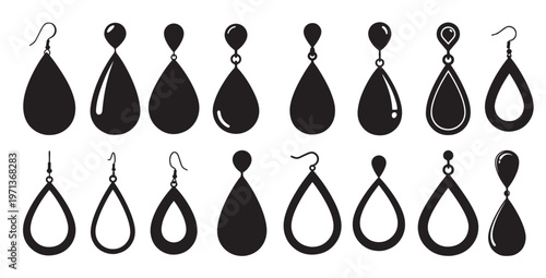earrings silhouette white background 