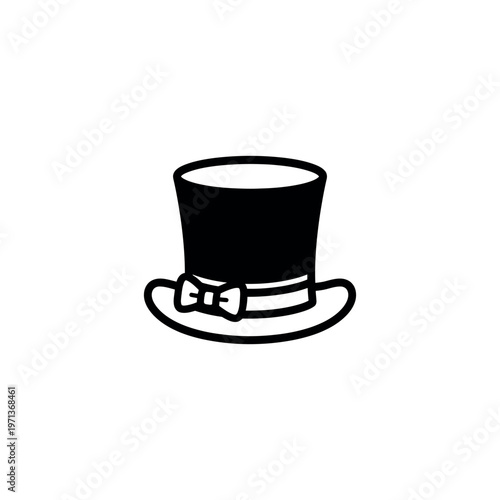 Black Top Hat with Bow Tie.