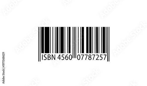Black ISBN Barcode Vector Illustration Simple Scan Code for Packaging and Retail Design
