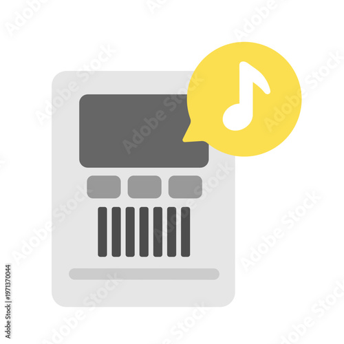 音が鳴っているインターホンのイラスト