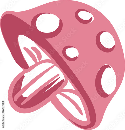 Pink Mushroom Illustration