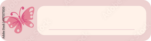 Pink Butterfly Name Tag Graphic