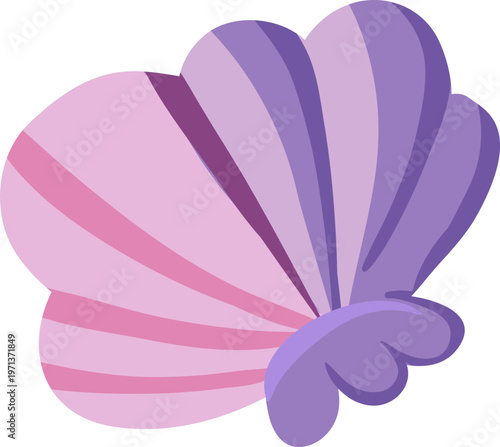 Pink and Purple Seashell Illustration