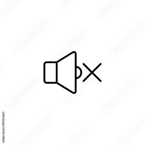 Mute speaker icon with cross symbol.