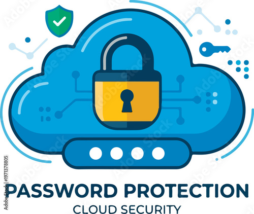 Cloud Security Password Protection Lock.