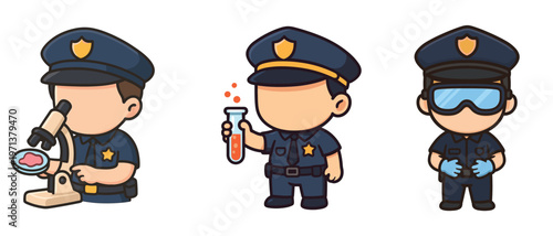 Police forensic officers conducting scientific analysis