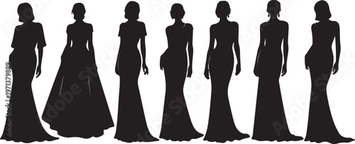 Colorful fashion women and men defile