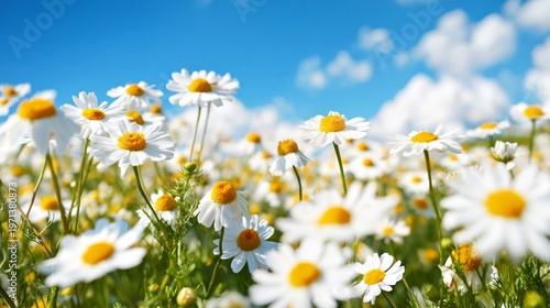 Bright Daisies Bloom Under Sunny Sky in Open Field During Afternoon