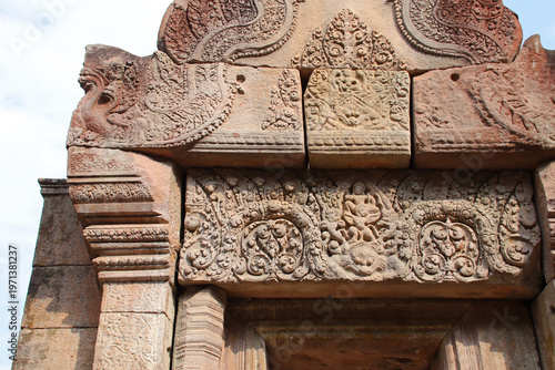 Canvastavla ruined ancient khmer hindu and buddhist temple (phnom chisor) in the takeo provi