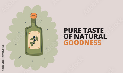 Cartoon vector illustration of bottle of olive oil, symbolizing cooking, flavor, and culinary essentials