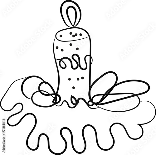 Vector illustration of chocolate ice cream and cake beside a hot coffee mug with steam in a brown cafe beverage design sketch