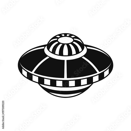 Vector of a classic flying saucer with a striped design