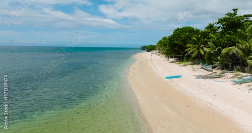 Wallpaper Mural Beach in Lanas, San Jose. Beautiful sandy beach with clear turquoise water. Carabao Island. Romblon, Philippines. Torontodigital.ca
