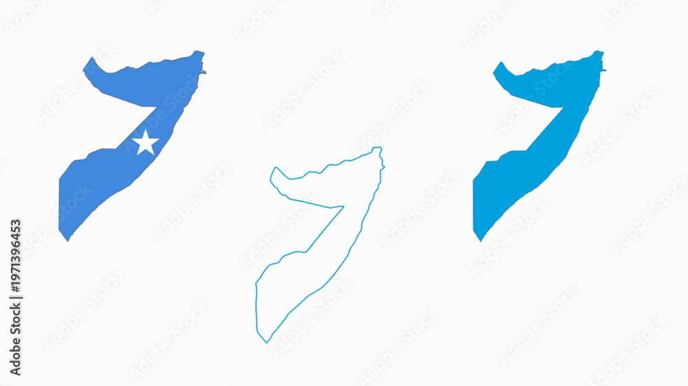 Obraz premium Set of Somalia map isolated on white background, vector illustration design