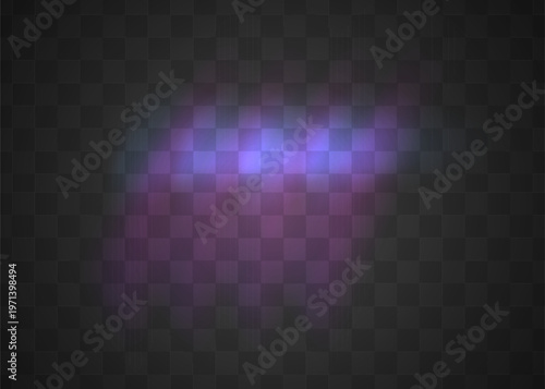 Abstract purple and blue light glow on dark