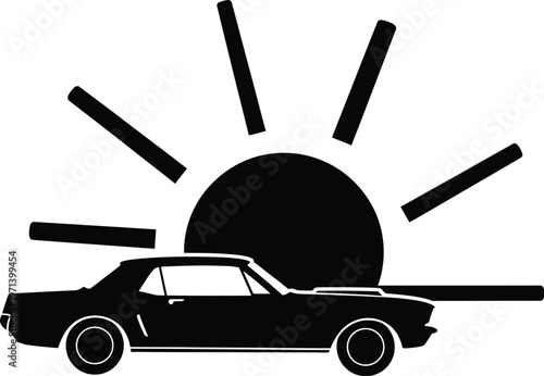 Classic car fathers day vector illustration celebrating dad with vintage automotive graphics and designs