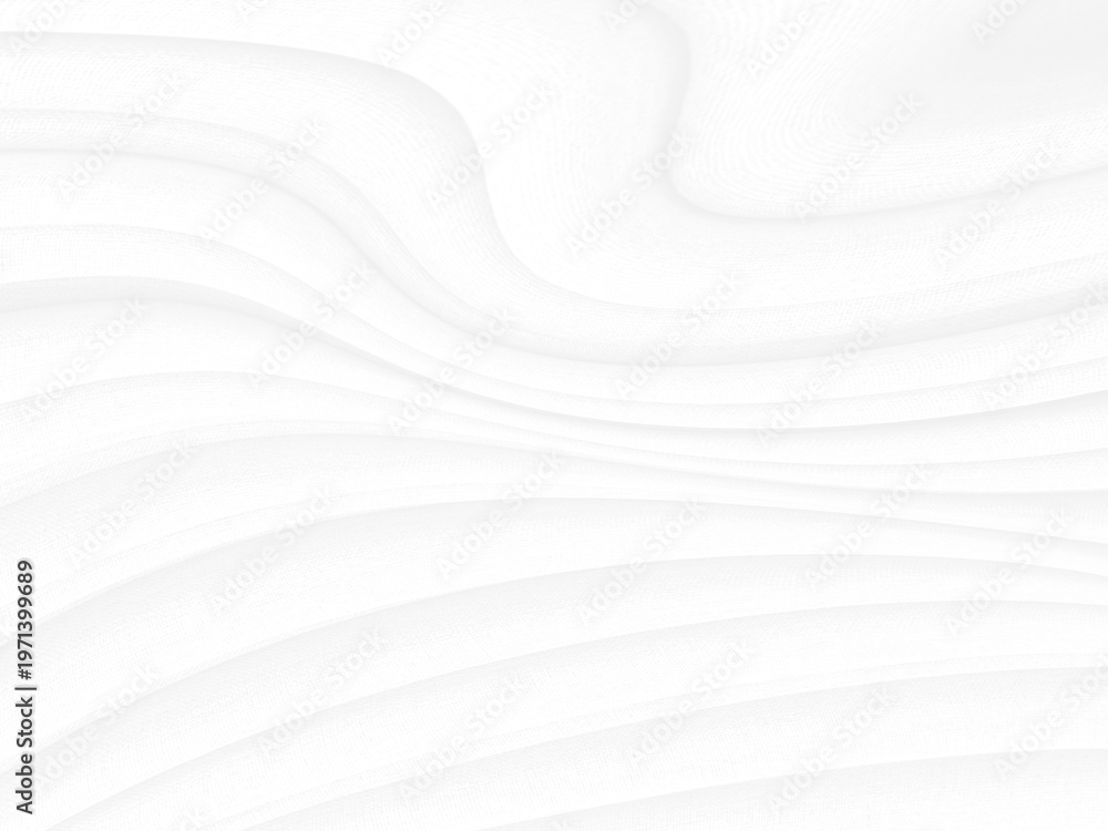 Obraz premium beautiful Clean fashion woven soft fabric abstract smooth curve shape decorative textile white background