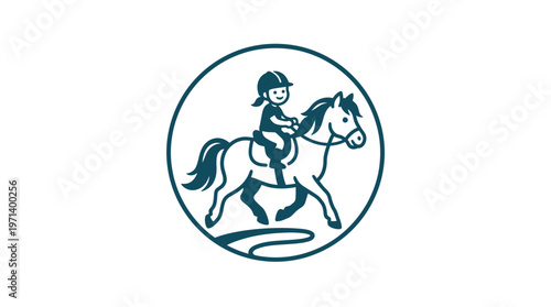 Child Riding a Pony in a Circle Logo