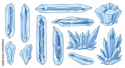 Collection of various crystal shapes.