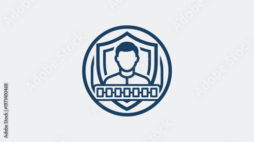 Secure User Account Icon with Shield and Password