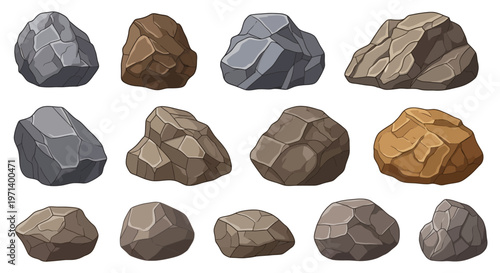 Collection of various brown rocks.