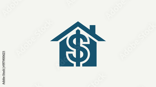 House Icon with Dollar Symbol Real Estate Finance