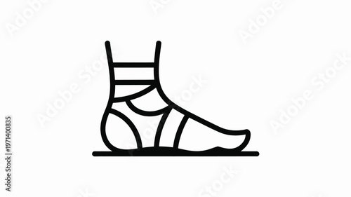 Ankle Bandage Support Line Icon