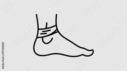 Foot Pain Line Icon Illustration