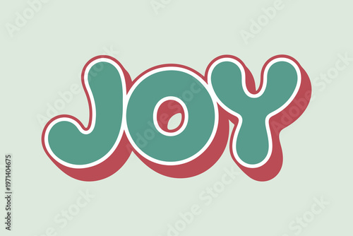 Joy, colorful, 3D text, vector typography, emotive word