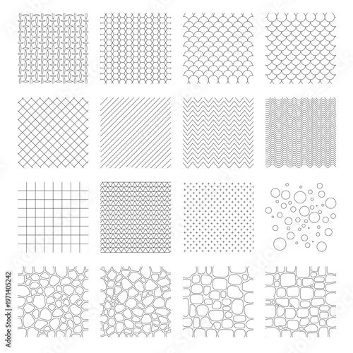 Landscape Architecture CAD Hatch Pattern Set Grass Water Stone Wall Texture Elements Collection