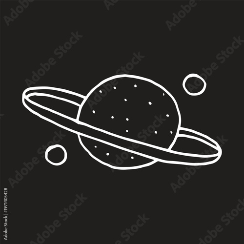 Illustration of a linear Planet on a black background