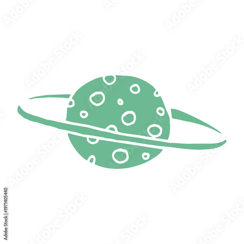 Illustration of the green Planet on a white background